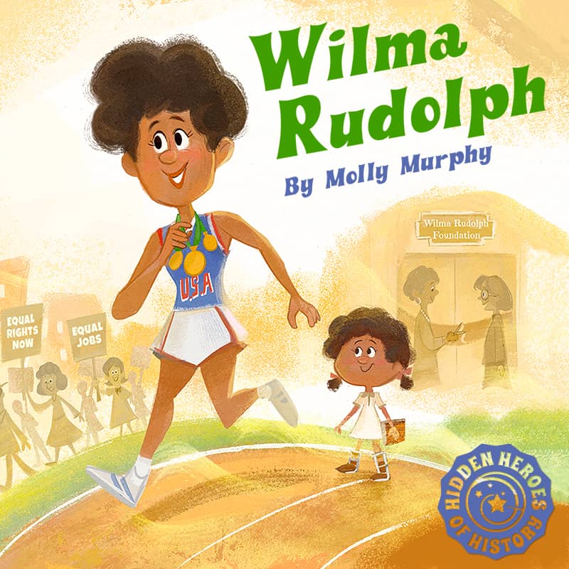 Illustration of Wilma Rudolph for the Dorktales Storytime Podcast Hidden Heroes of History