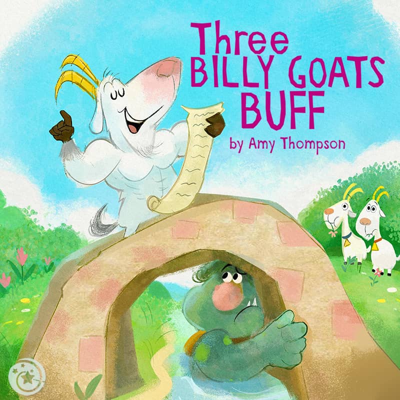Illustration of Dorktales Storytime Podcast's Three Billy Goats Buff