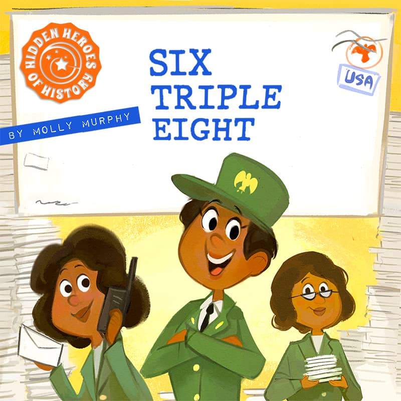Illustration for the story of the "Six Triple Eight" on Dorktales Storytime Podcast