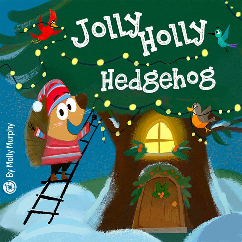 Illustration for Dorktales Storytime Podcast's Holiday Spectacular Episode Jolly Holly Hedgehog